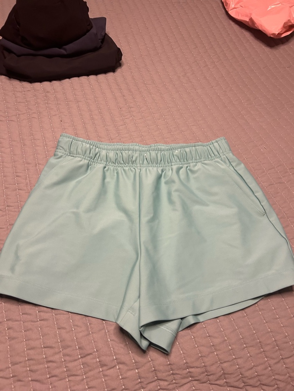 Old Navy Mint Blue Athletic Shorts with Elastic Waist